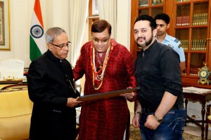 Vedant Sharmaa & Guruji Gobind Sharma With President Pranab Mukherjee At President House