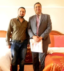 Vedant Sharmaa With Client Nowzer Dudhmal General Manager Of Taj Lands End Mumbai.