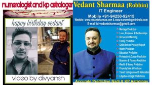 Read more about the article Happy Birthday Vedant Sharmaa Best Astrologer & Numerologist In India (Govinda’s Fan)